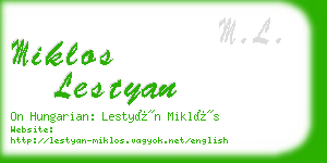 miklos lestyan business card